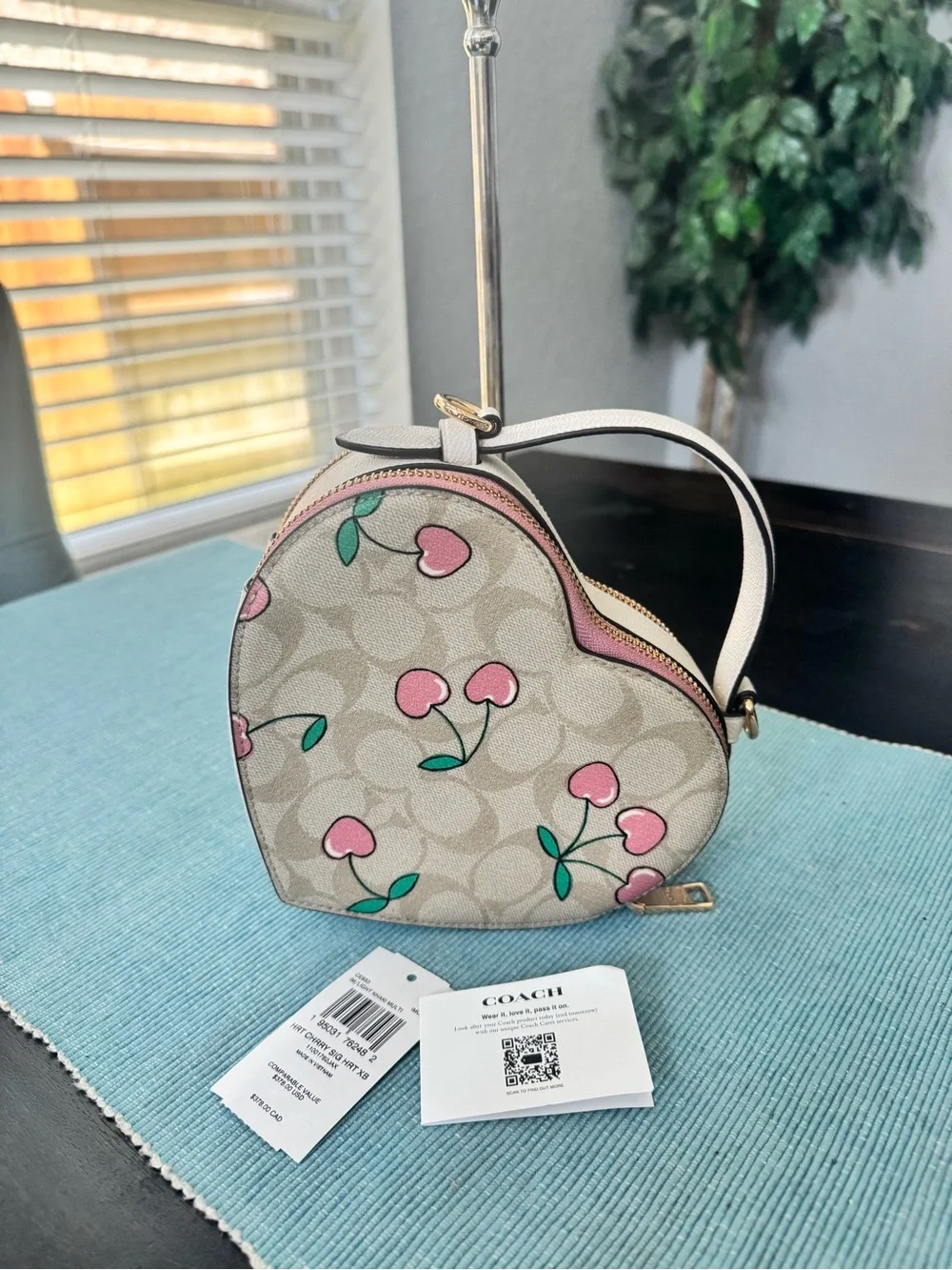 Coach Crossbody Bag In Signature Canvas With Cherry Print